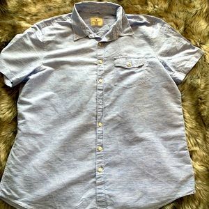 mens American Eagle blue & white button down shirt XXL